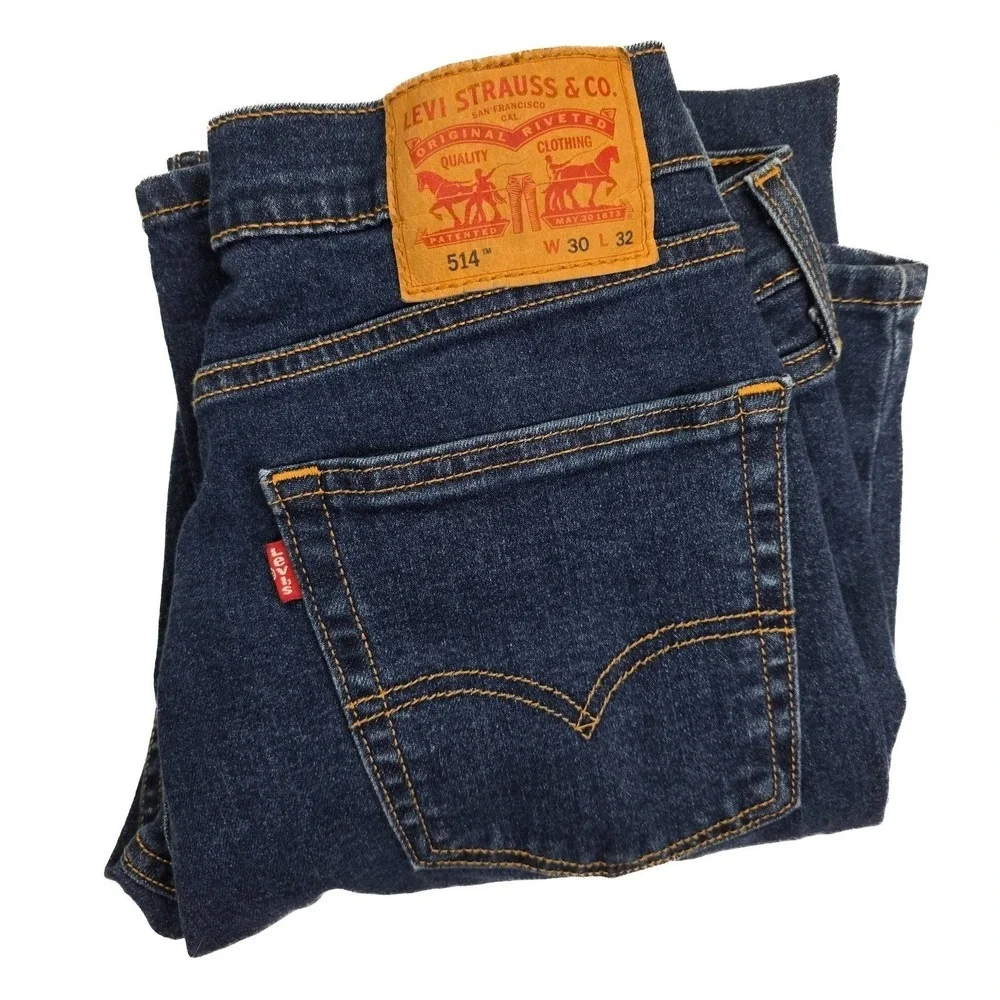 Levi's 514‎ Regular Straight Fit Medium Wash Denim Jeans Men's Size 30x32
